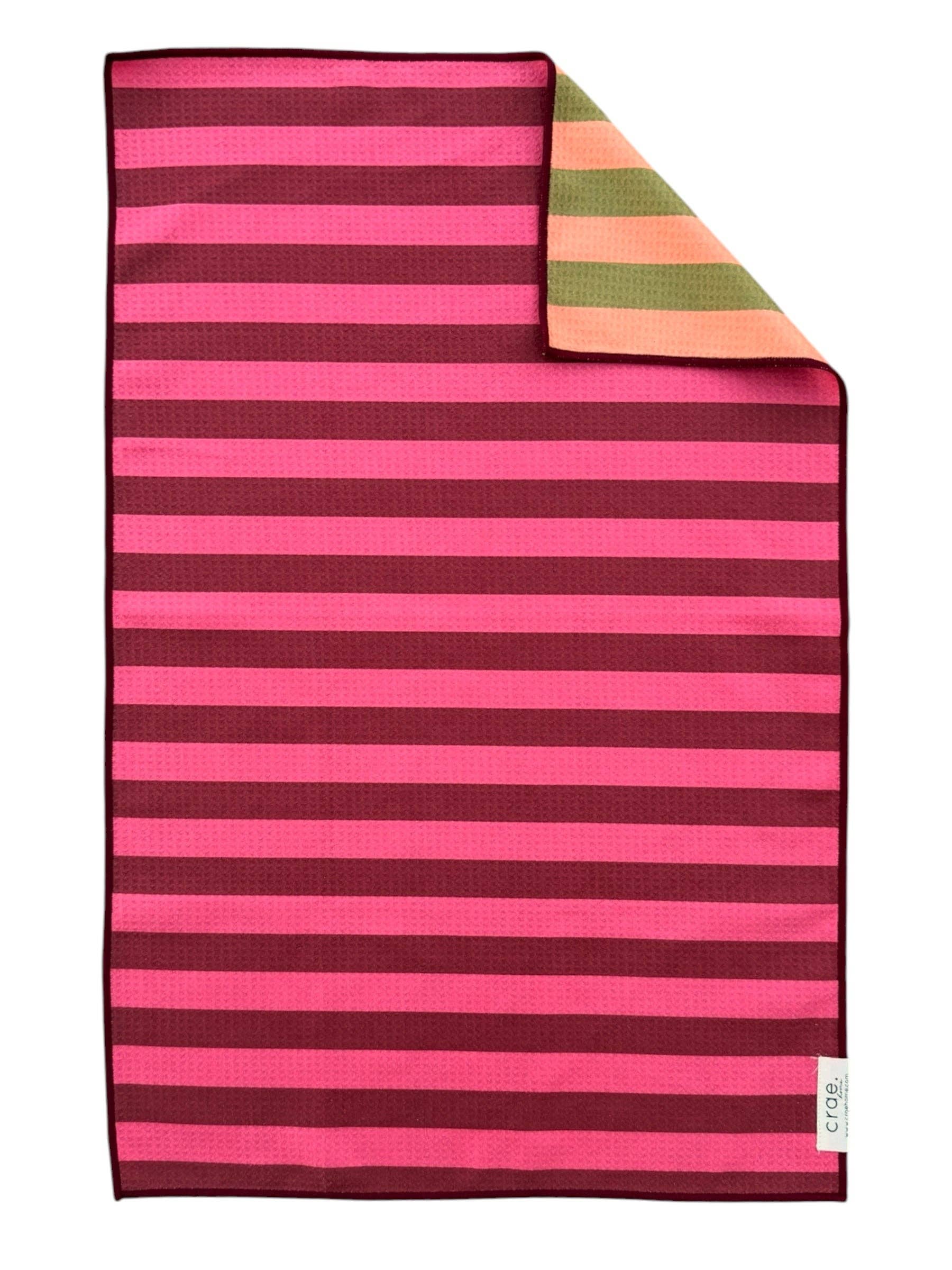 Pam: Reversible Hand Towel: Pink/Yellow / 19x29in