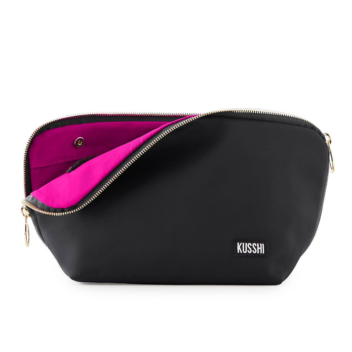 Signature Makeup Bag-Machine Washable Medium Cosmetic Bag: Black/Leopard / Nylon / Signature Makeup Bag