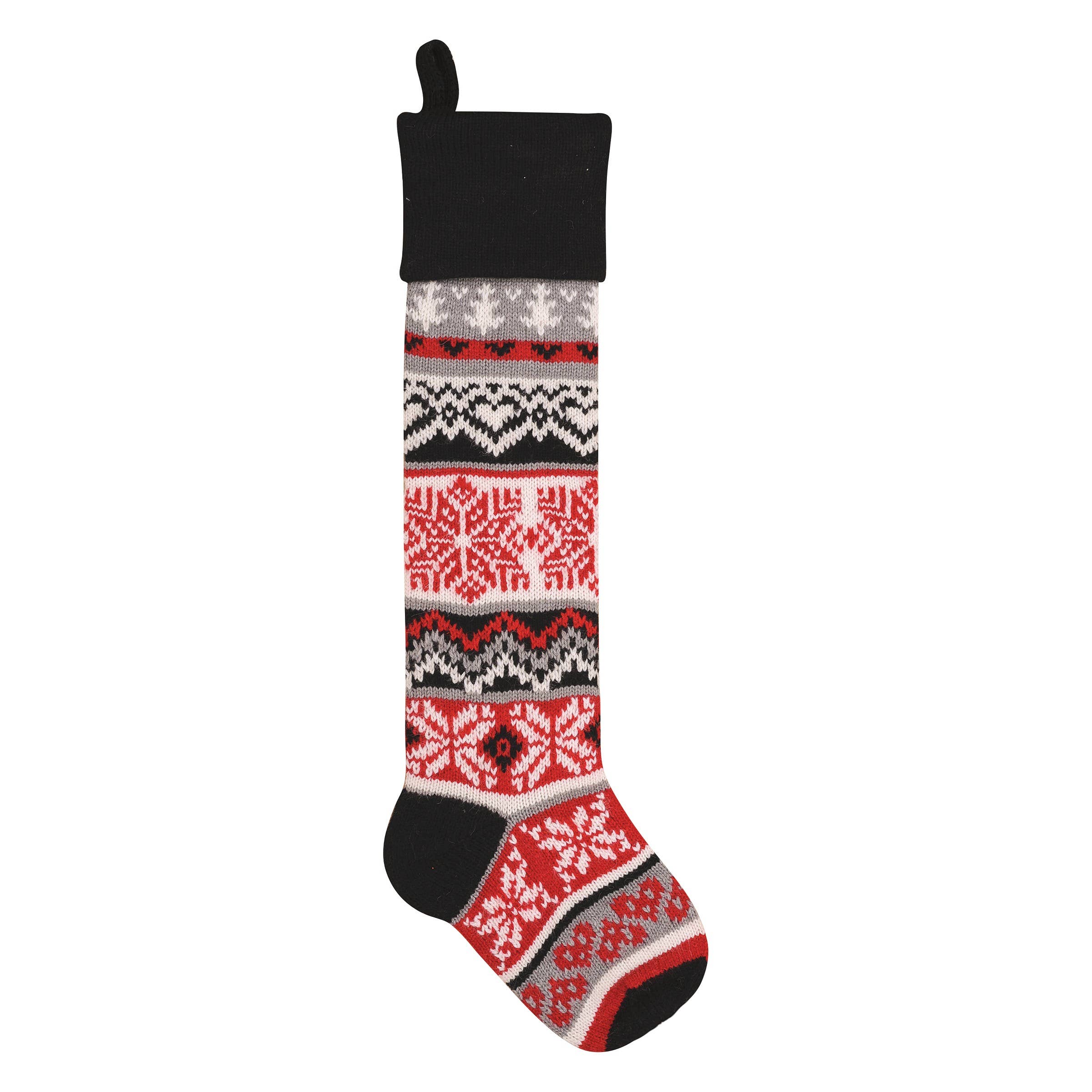 Christmas Winter Gray Knit Stocking