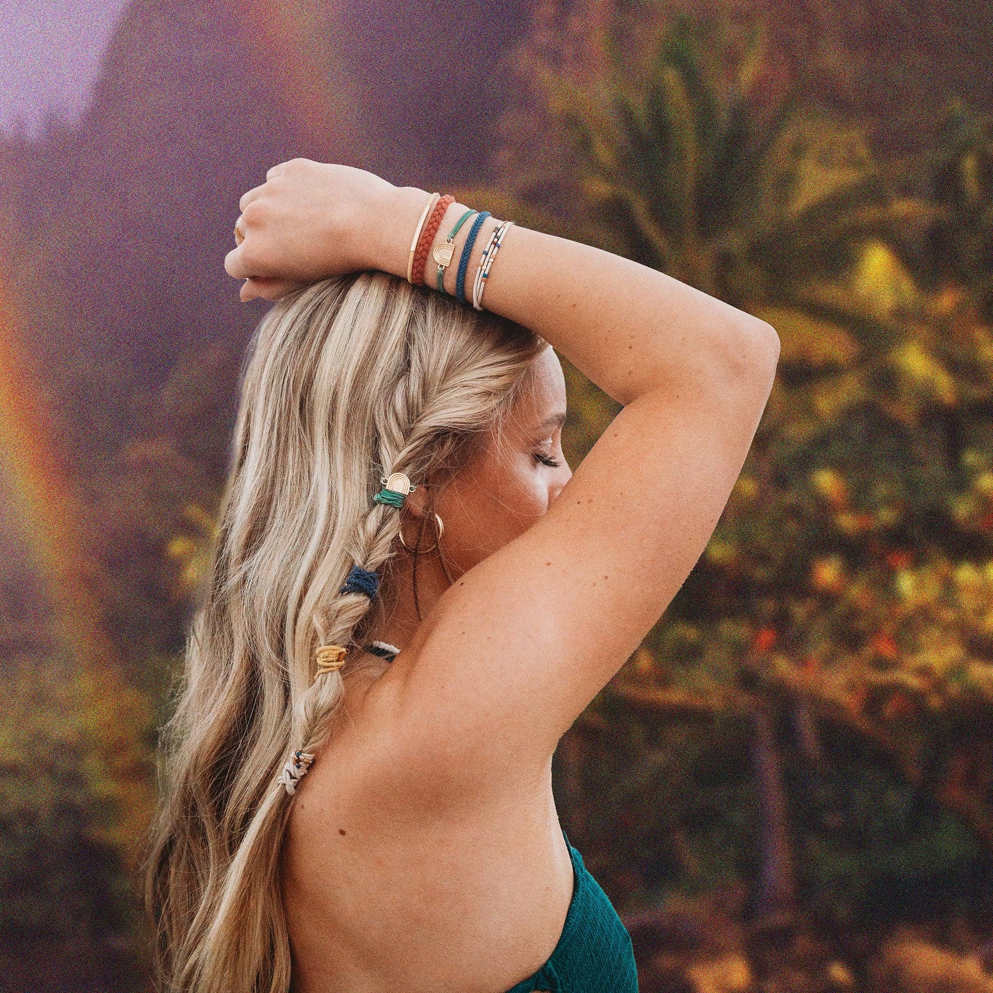"Imagine" Gold Rainbow Hair Tie Bracelets: Small
