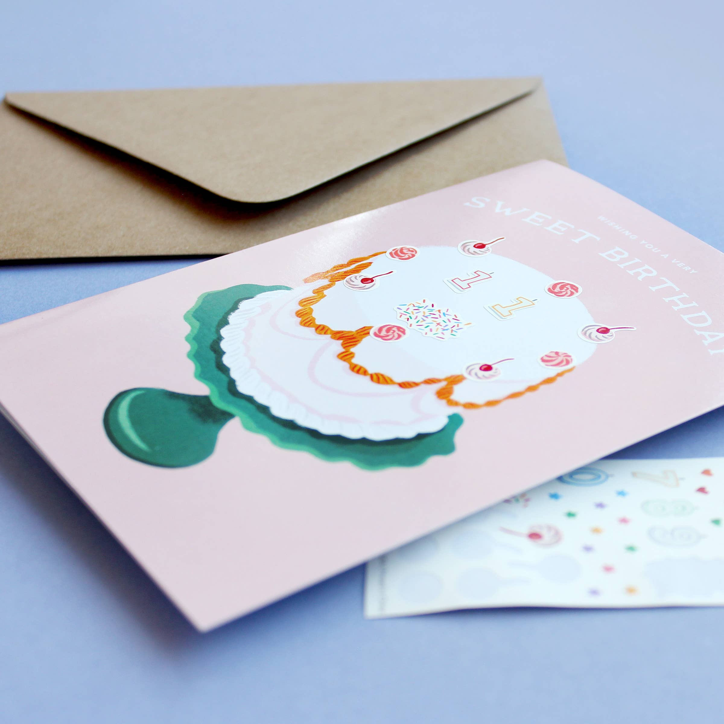 Sticker Scene Card - Decorate a Cake