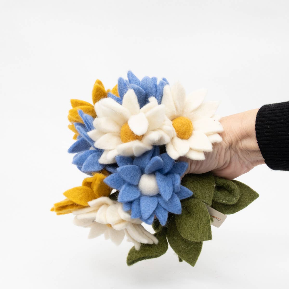 Garland - Felt Flowers - Blue, White and Yellow