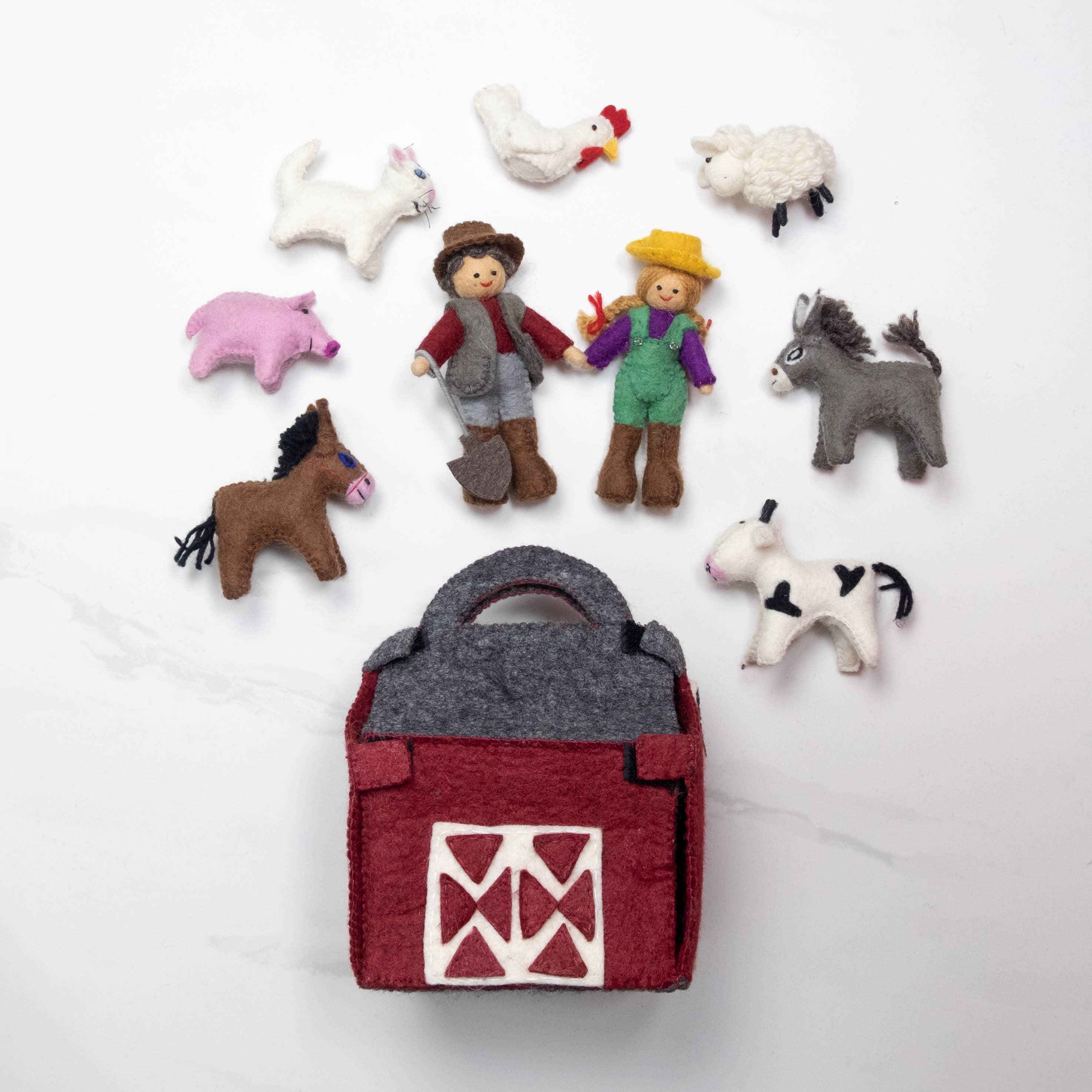Finger Puppets - Red Barn Farmhouse Set
