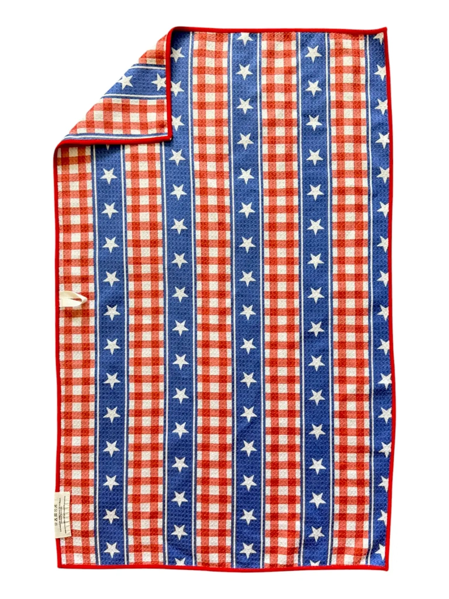 Heritage Stripe: Double-Sided Hand Towel: Blue/Red / Hand Towel (17 in x 27 in)
