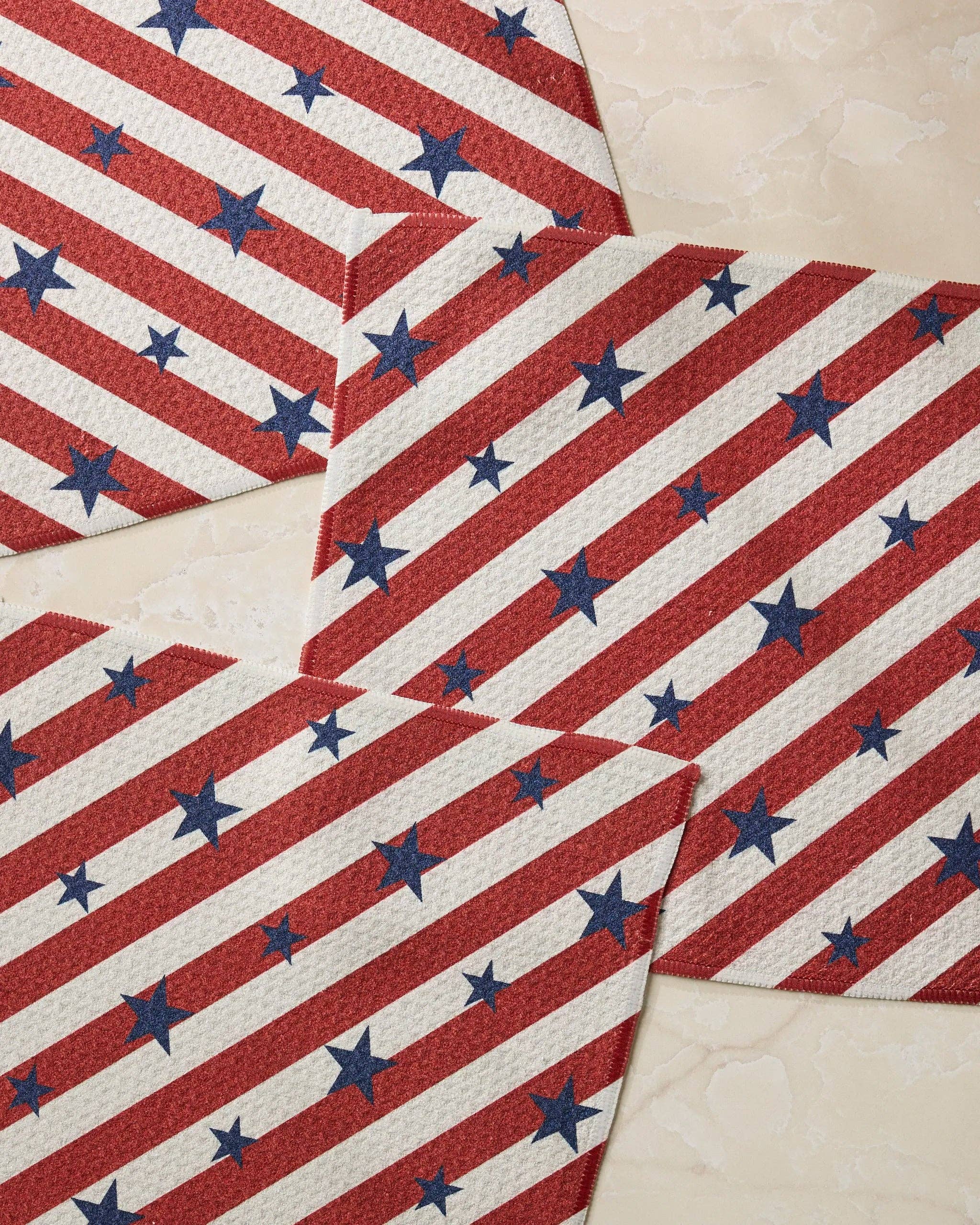 Patriotic Stripe Dishcloth Set