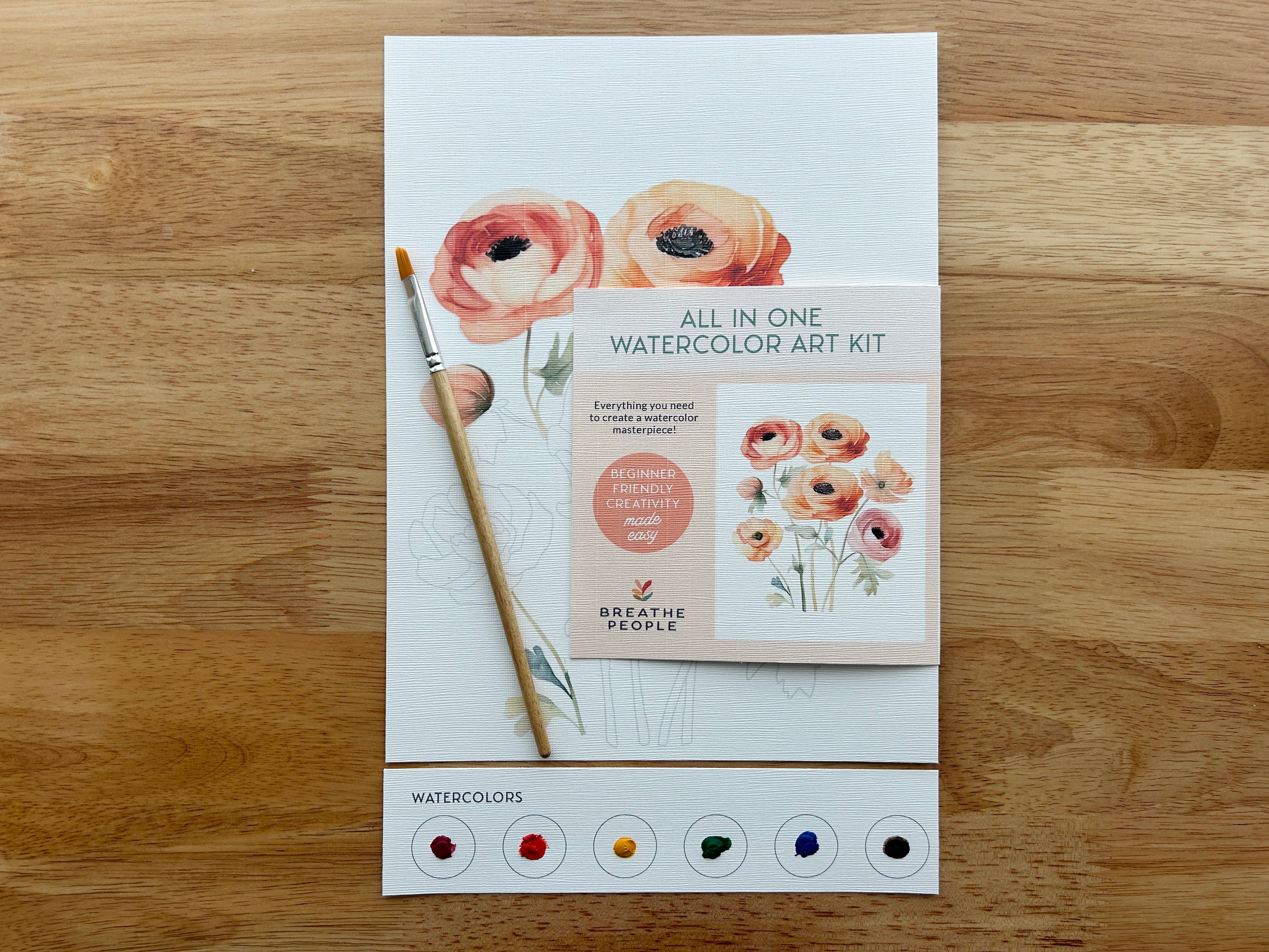 All-In-One Watercolor Kit - Ranunculus Blooms