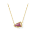 Kendra Scott Cheer Gold Short Pendant Necklace in Maroon Magnesite