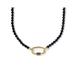 Kendra Scott Gold Emery Beaded Strand Necklace in Black Agate