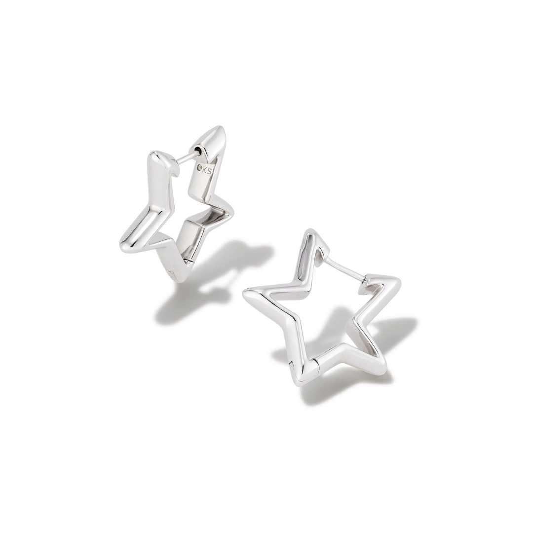 Kendra Scott Silver Star Huggie Earrings