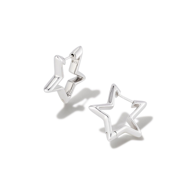 Kendra Scott Silver Star Huggie Earrings