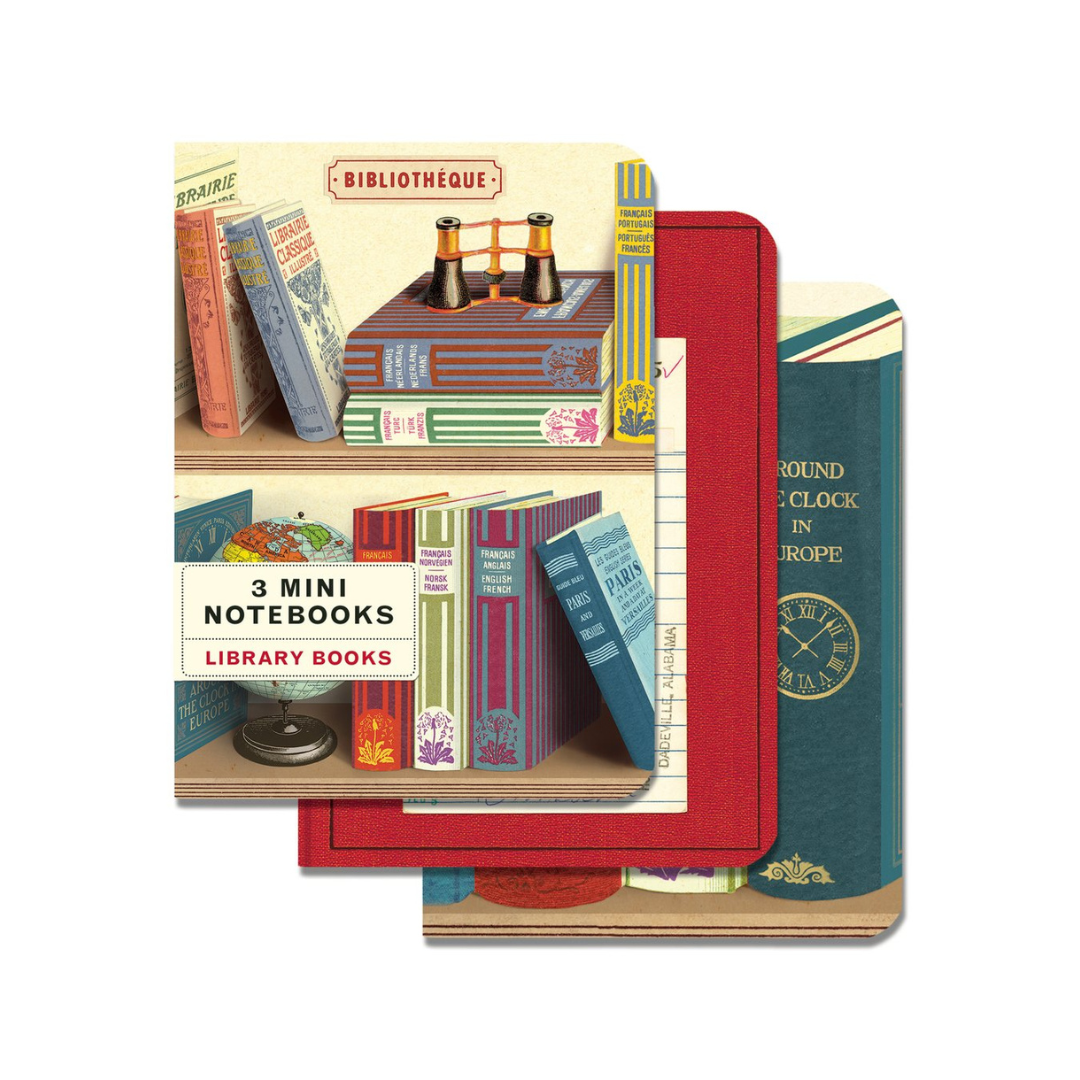 Library Books Mini Notebooks Set of 3