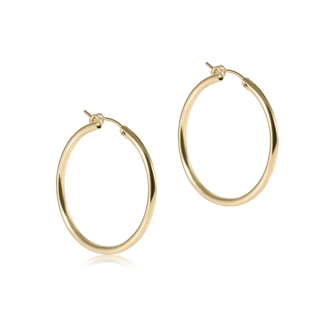 Gold Round Smooth Hoop 1.25"