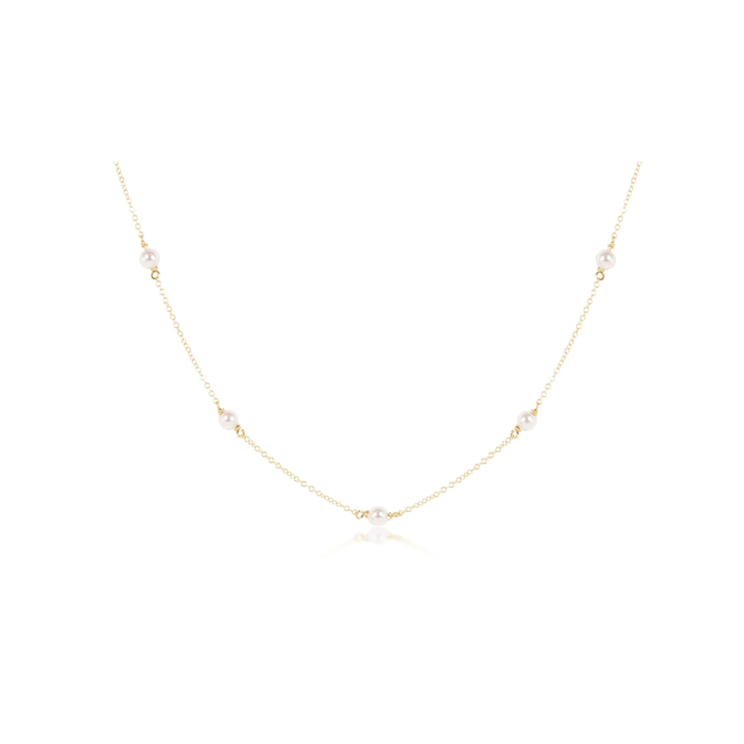 Gold Pearl Simplicity 4mm Choker 15"