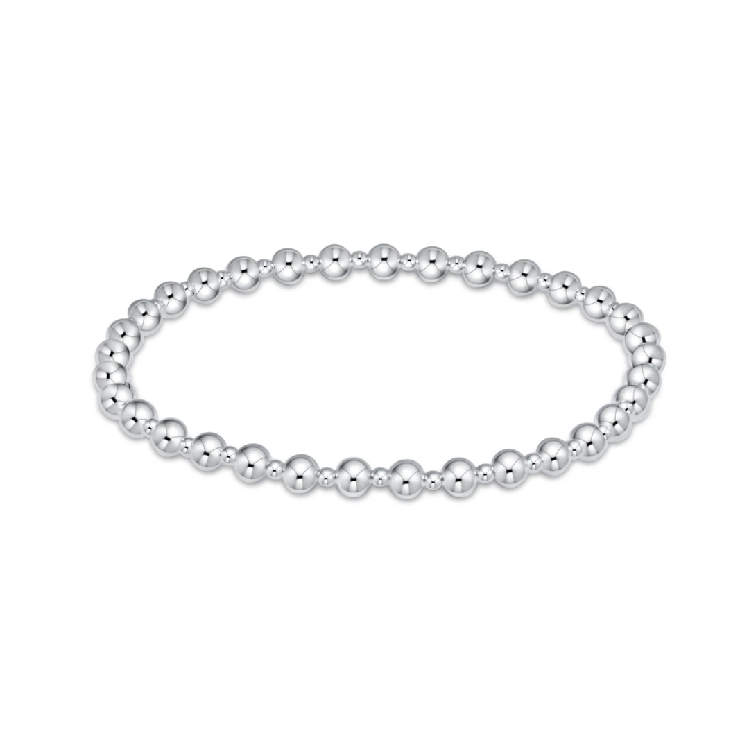 Sterling Pearl Classic Grateful Pattern 4mm Bead Bracelet