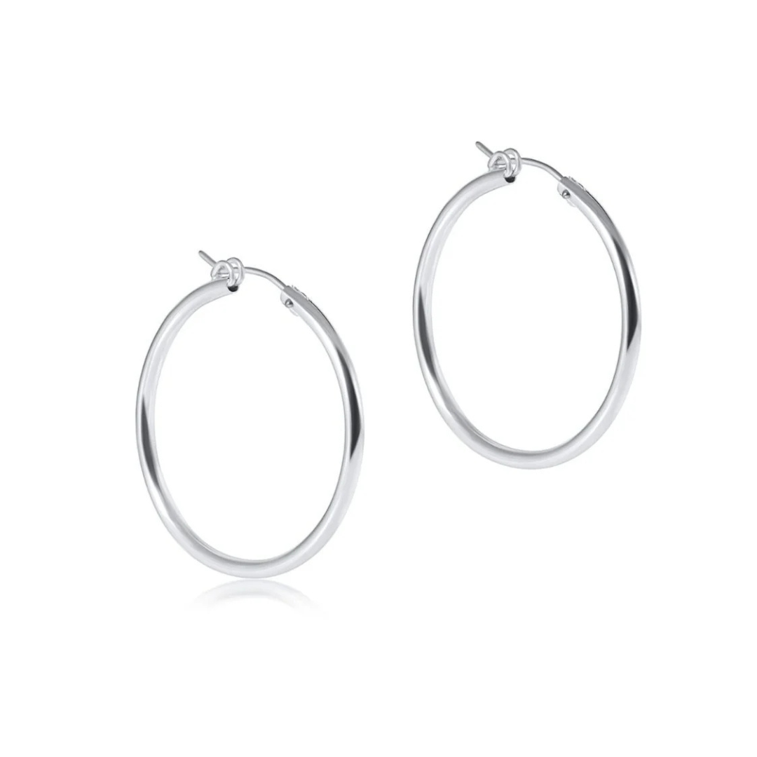 Smooth Sterling 1.25" Hoop Earrings