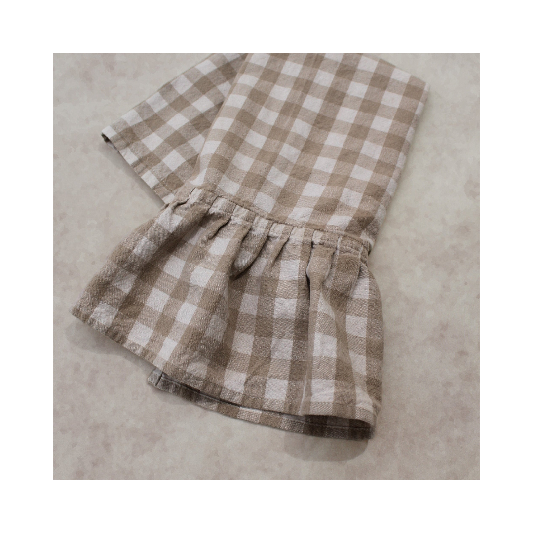 Hazelnut Ruffled Gingham Dish Towel