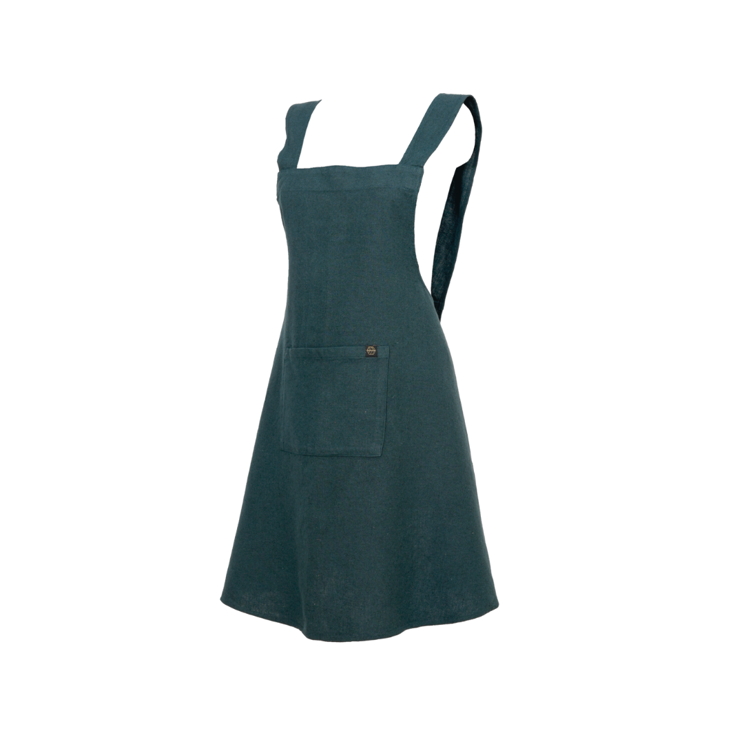 Bleu De Prusse Osani Cotton Linen Apron