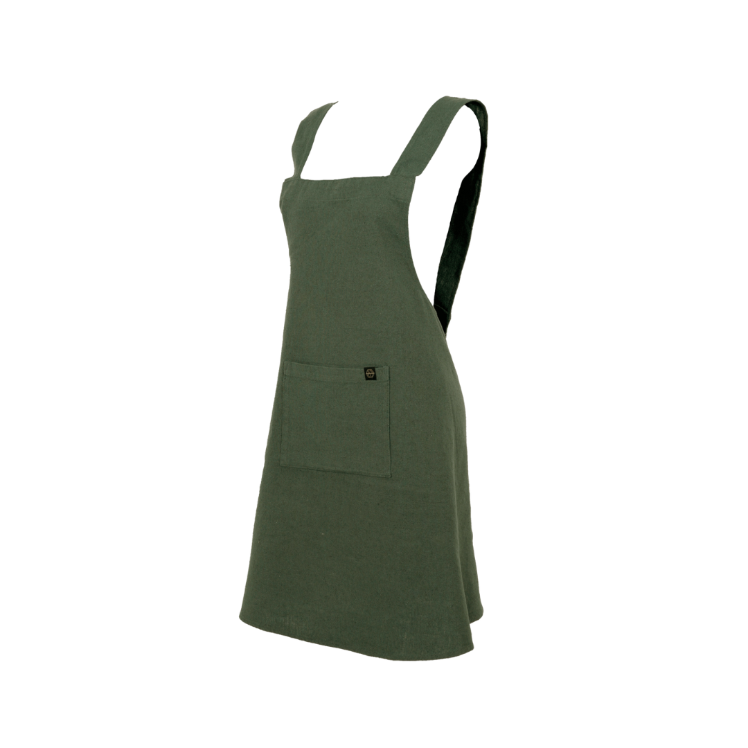 Kaki Osani Cotton Linen Apron