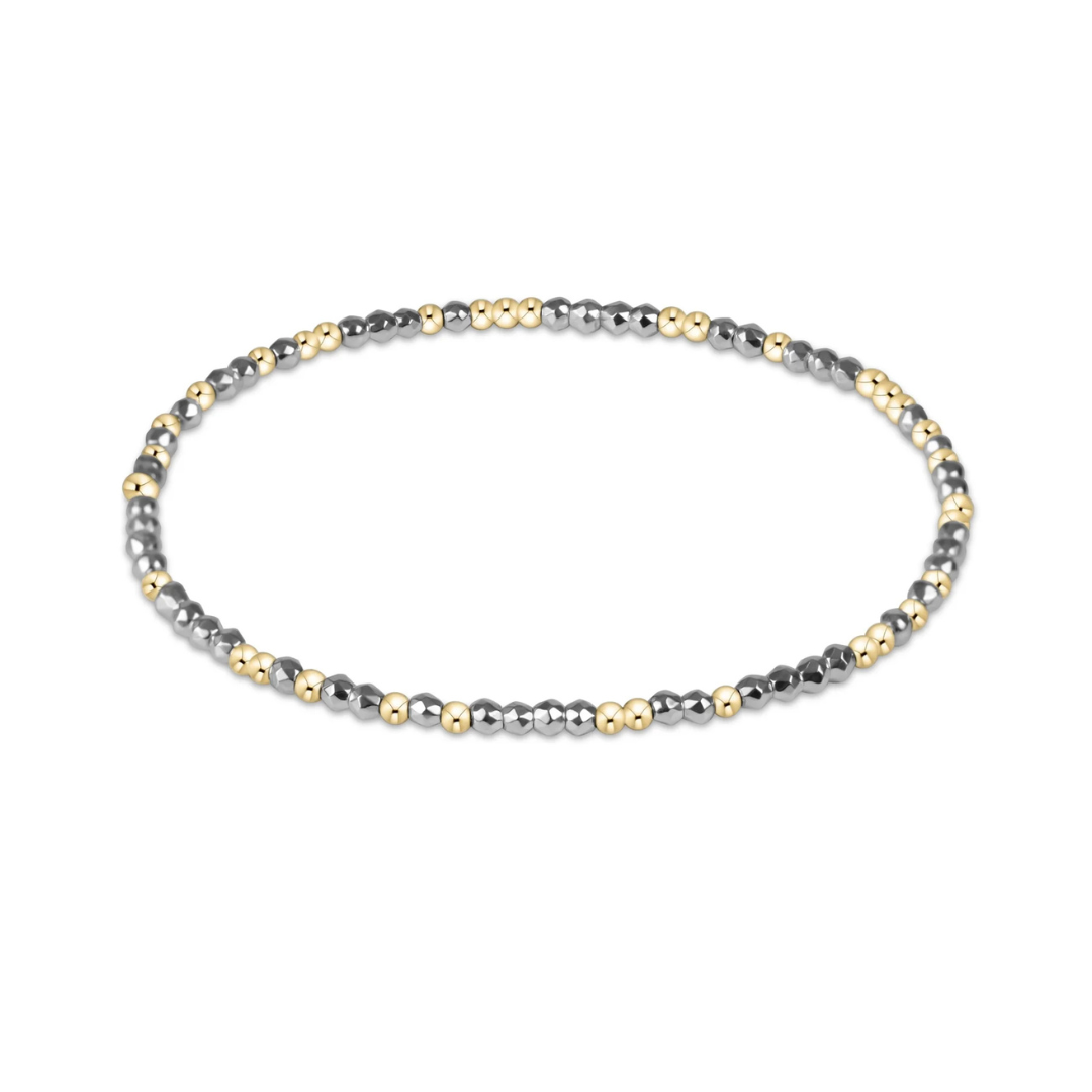 Faceted Hernatite Hope Unwritten Bead Bracelet 2mm