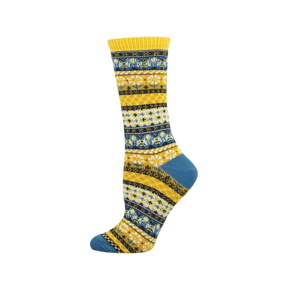 Yellow Honey Bees Sweater Sock 9-11