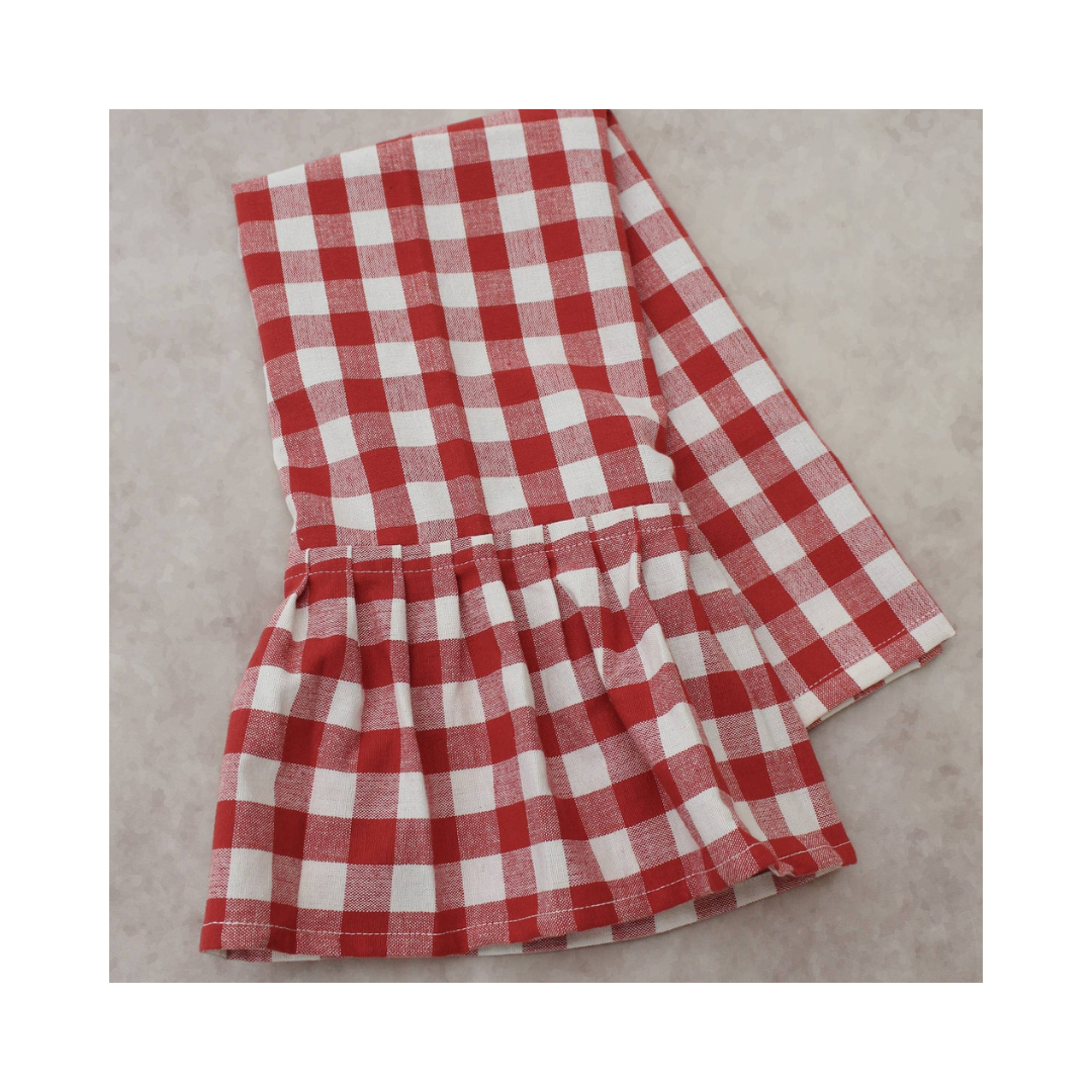 Ember Ruffled Gingham Dish Towel