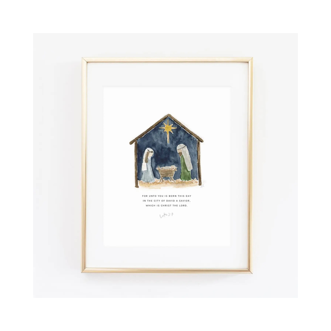 Nativity Scripture Print 8x10