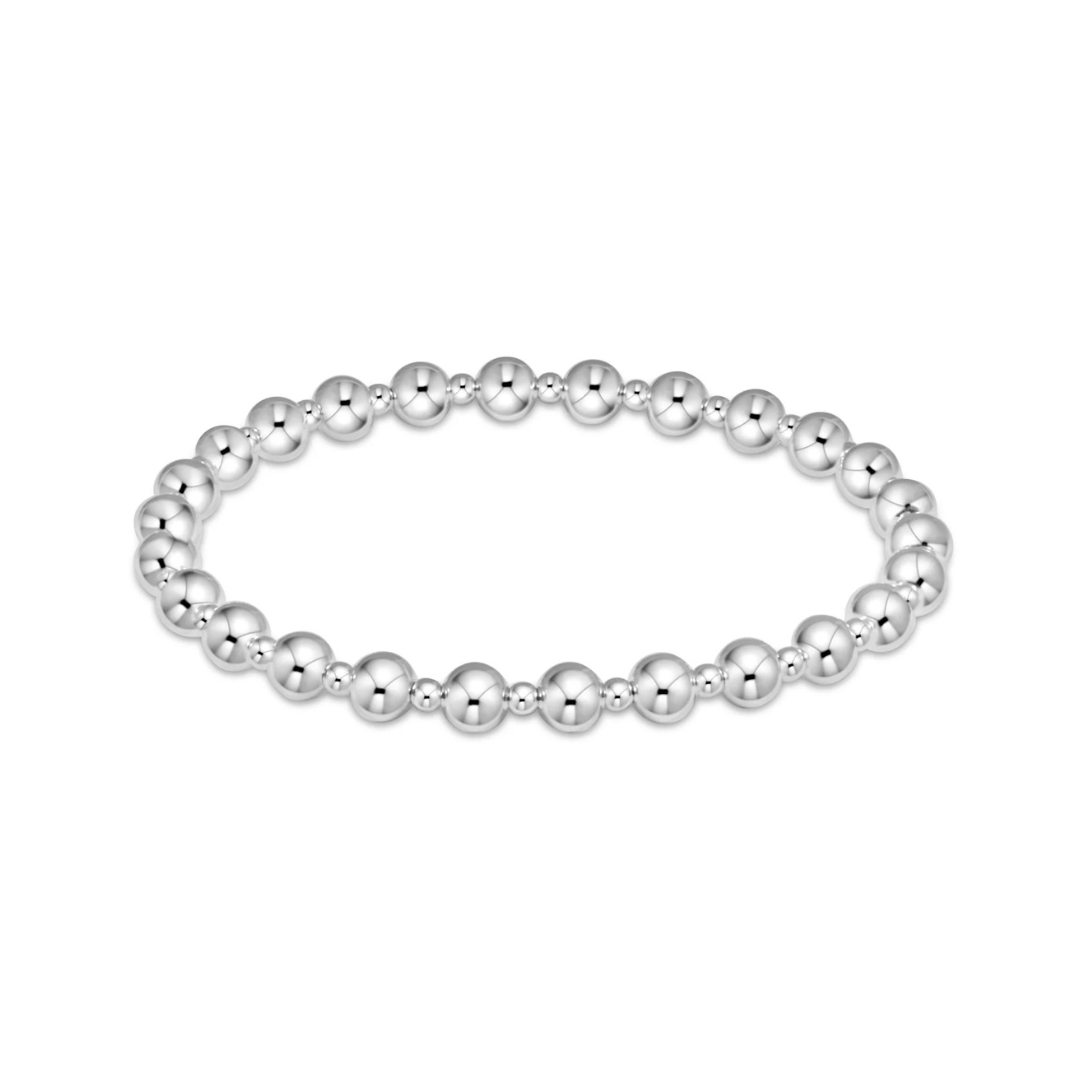 Silver Classic Grateful 5mm Bead Bracelet Extends