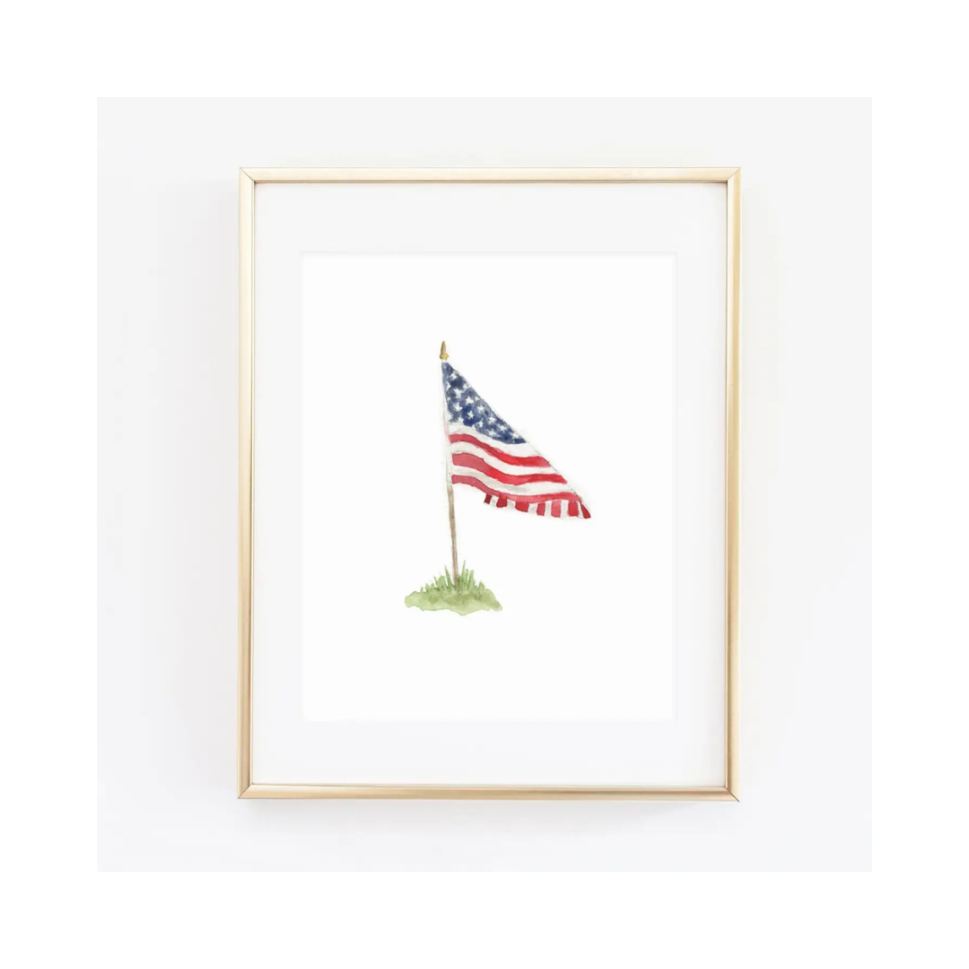 American Flag Art Print 8" x 10"