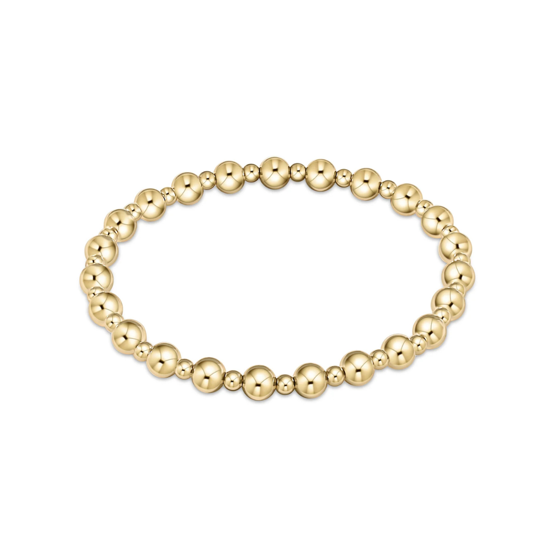Gold Classic Grateful Pattern 5mm Bead Extends Bracelet