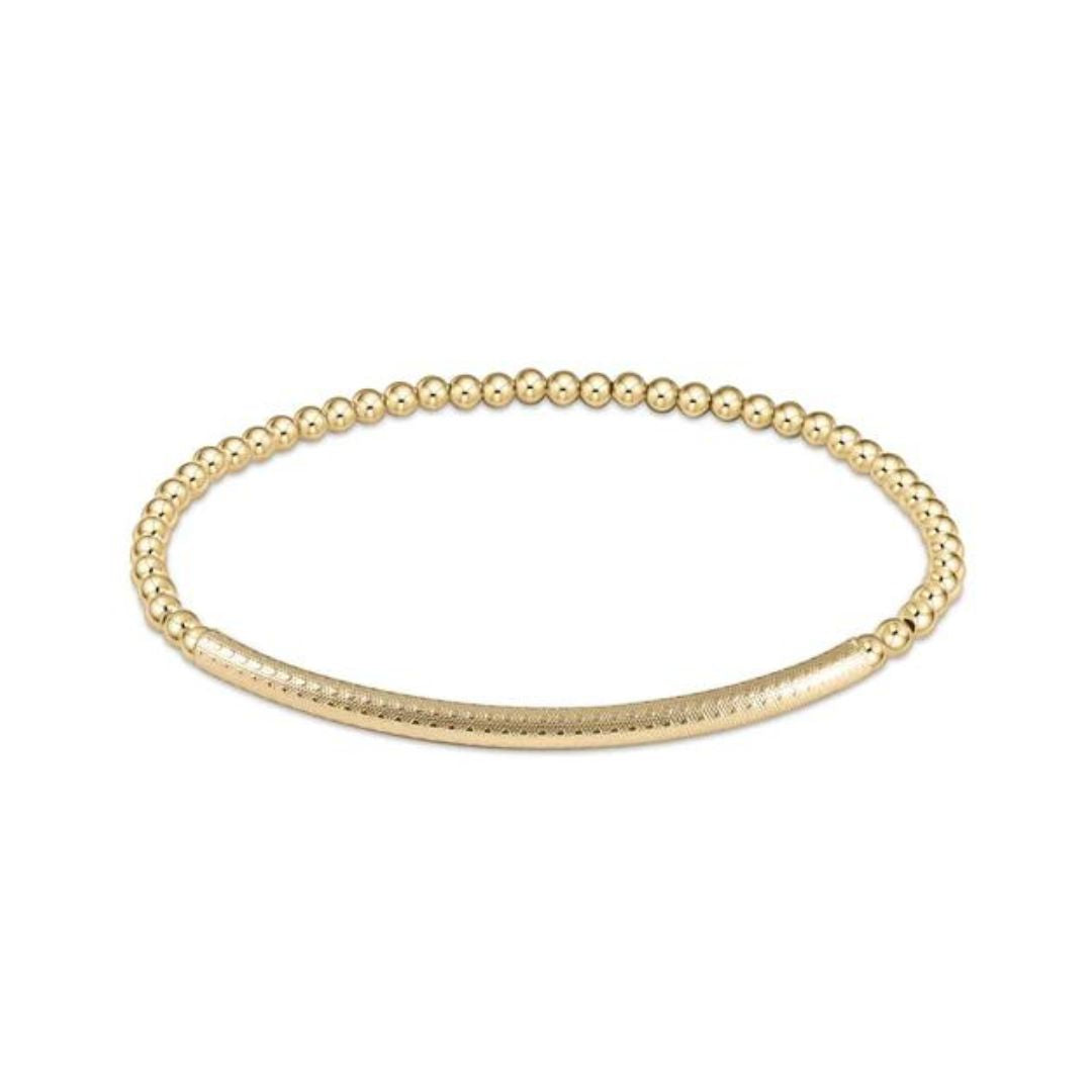 Bliss Bar Gold Textured 3mm Bead Bracelet