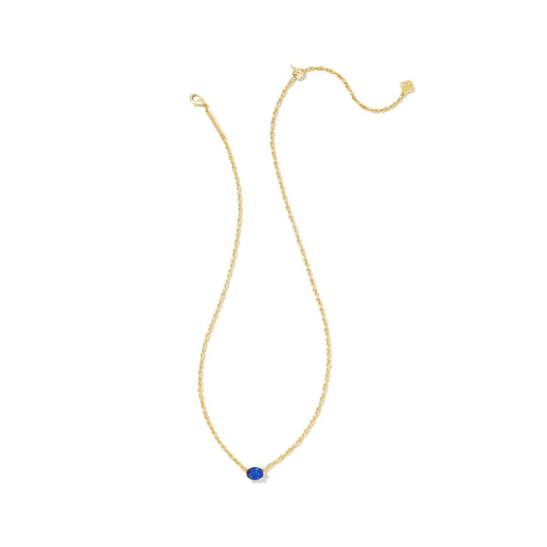Gold Blue Crystal Cailin Crystal Pendant Necklace