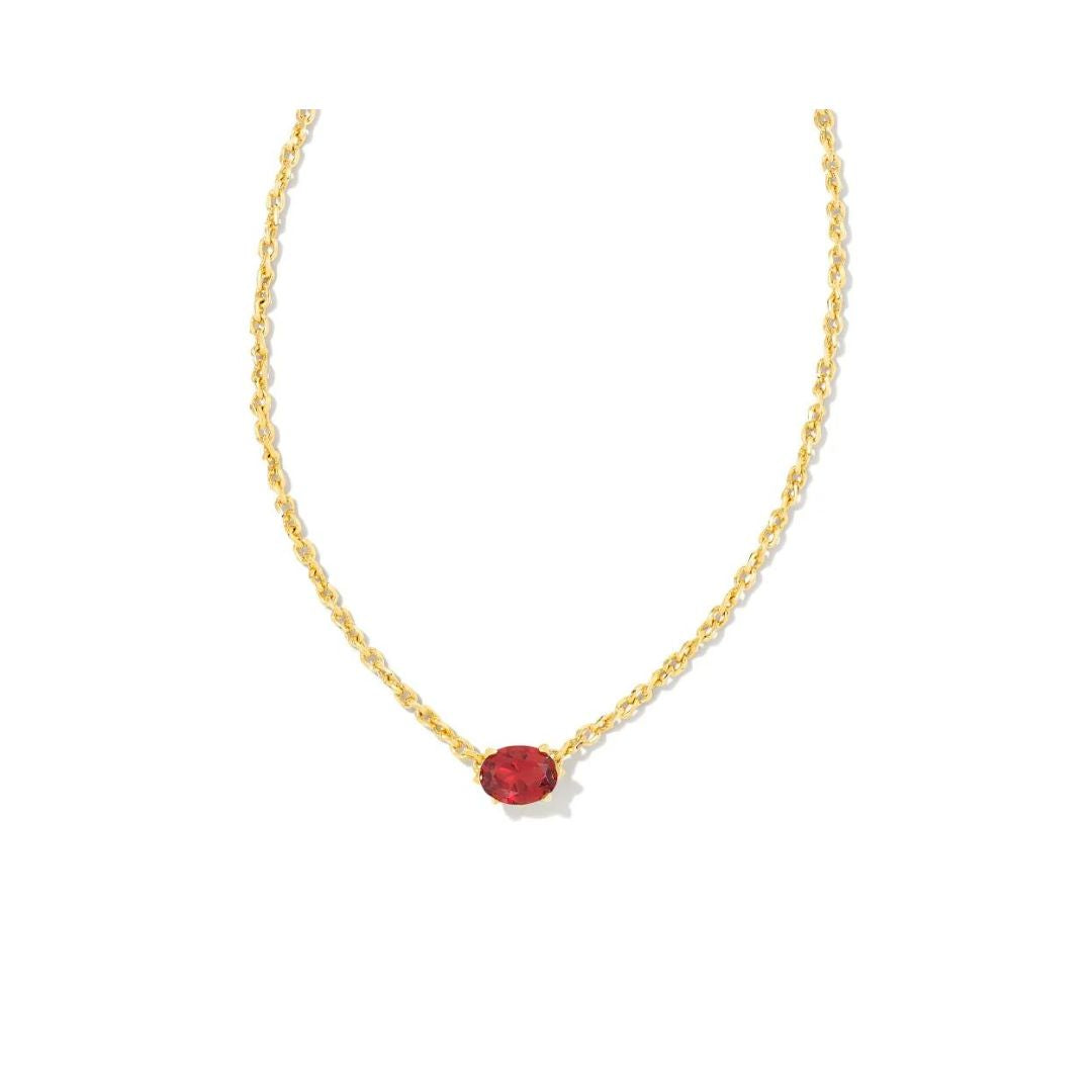Cailin Gold Pendant Necklace in Burgundy Crystal