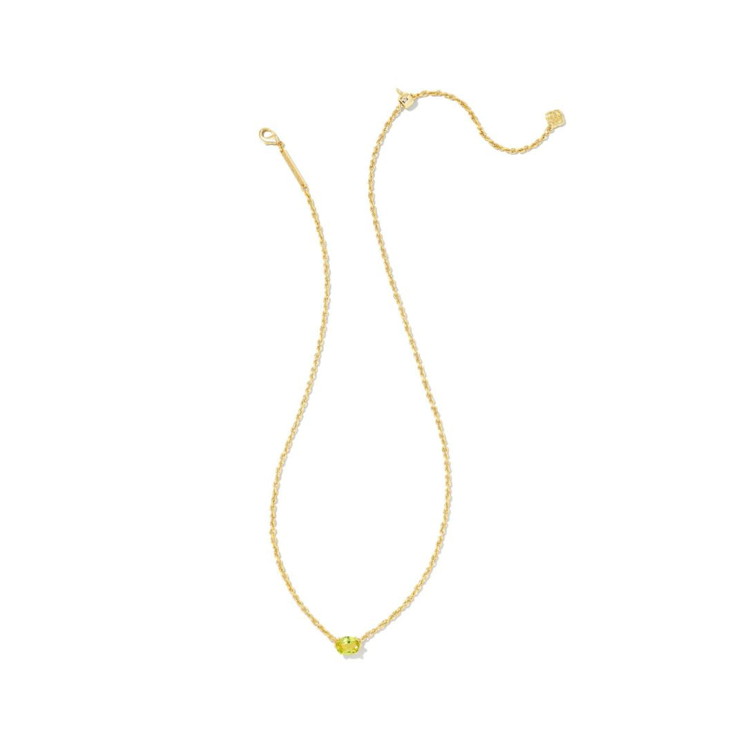 Cailin Gold Pendant Necklace in Green Peridot Crystal