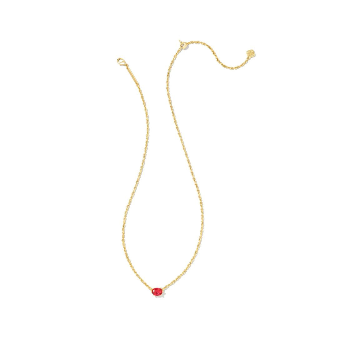 Cailin Gold Pendant Necklace in Red Crystal