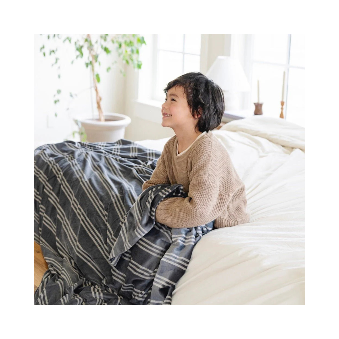 Stripe Minky Stretch Throw