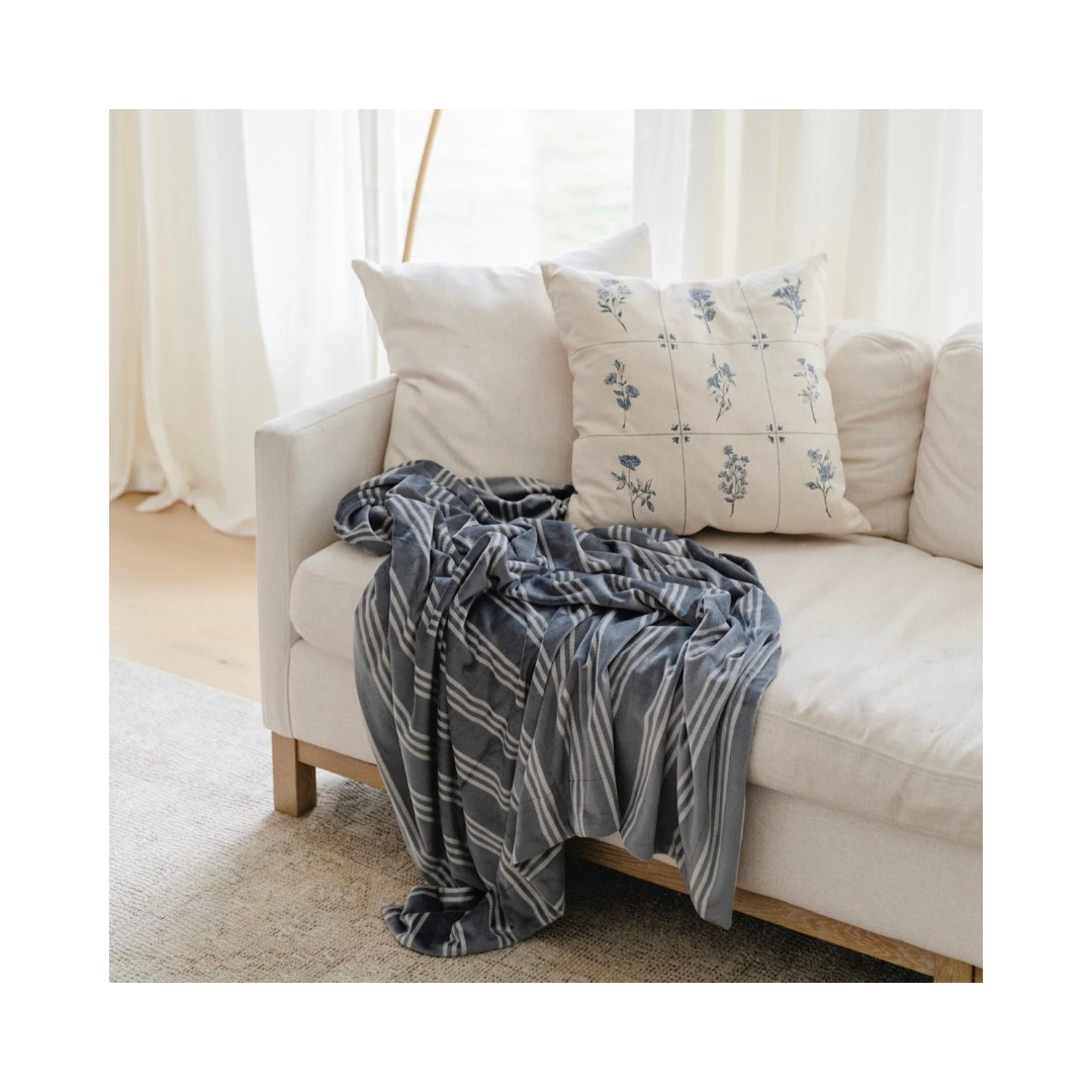 Stripe Minky Stretch Throw