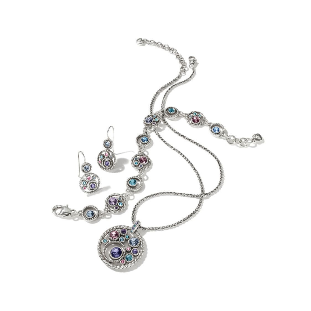 Silver-Tanzanite Halo Necklace