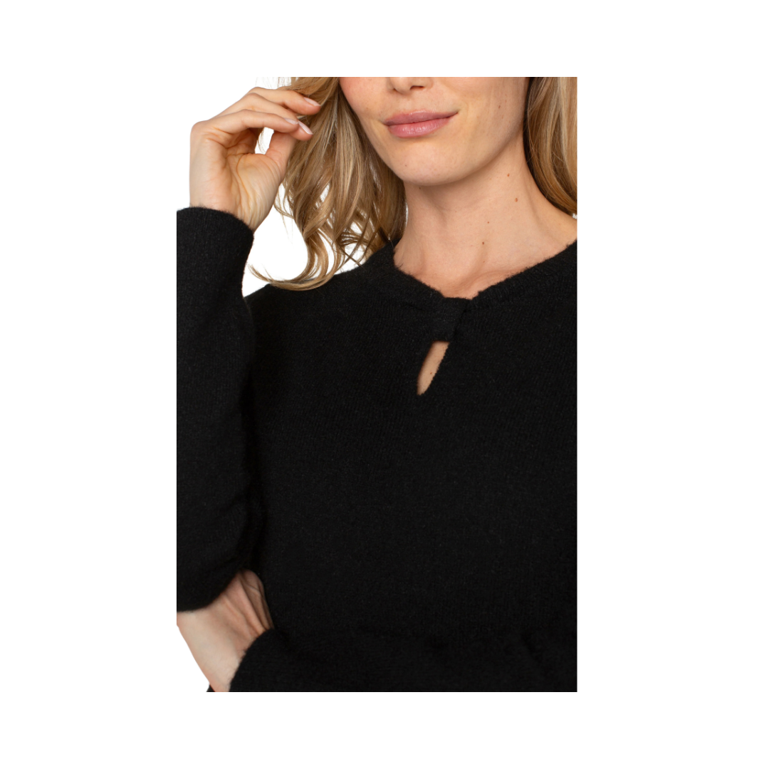 Black Bow Neck Sweater