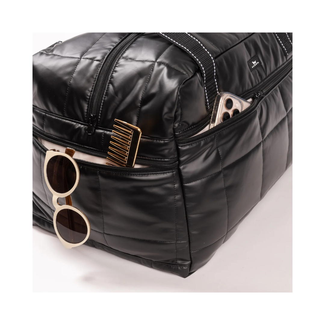 First Class Duffle Black Box Quilted