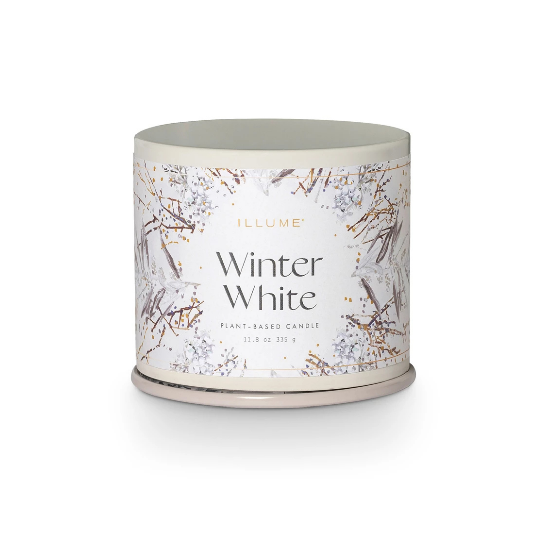Winter White Tin Candle