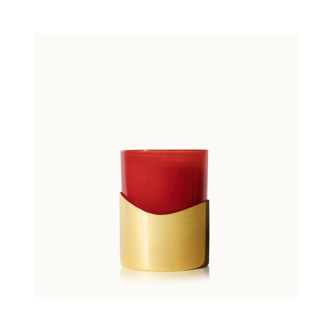 Simmered Cider Harvest Red Candle With Gold Sleeve