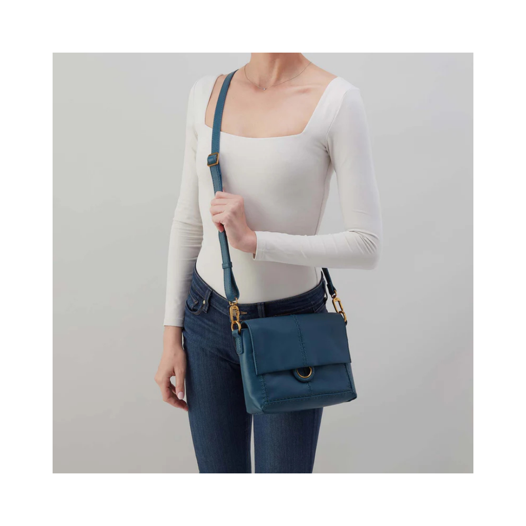 Peacock Feather Austin Flap Crossbody Bag