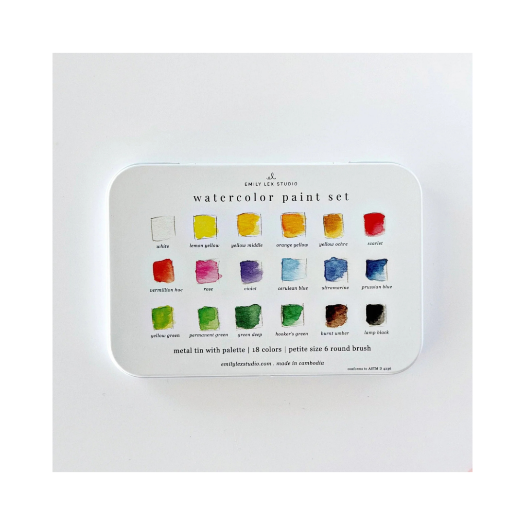 Watercolor Paint Set 18 Colors With Brush