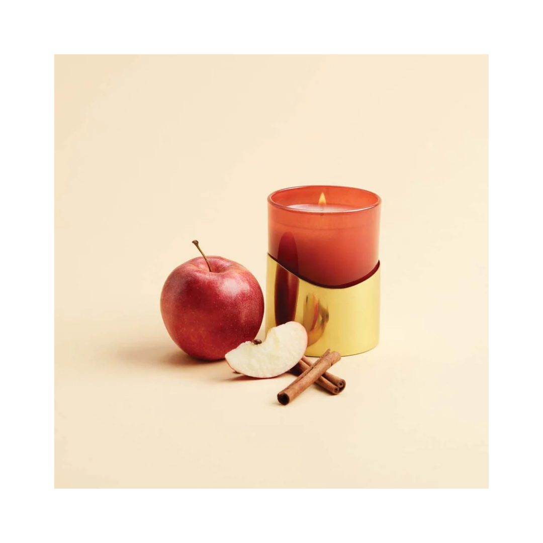 Simmered Cider Harvest Red Candle With Gold Sleeve