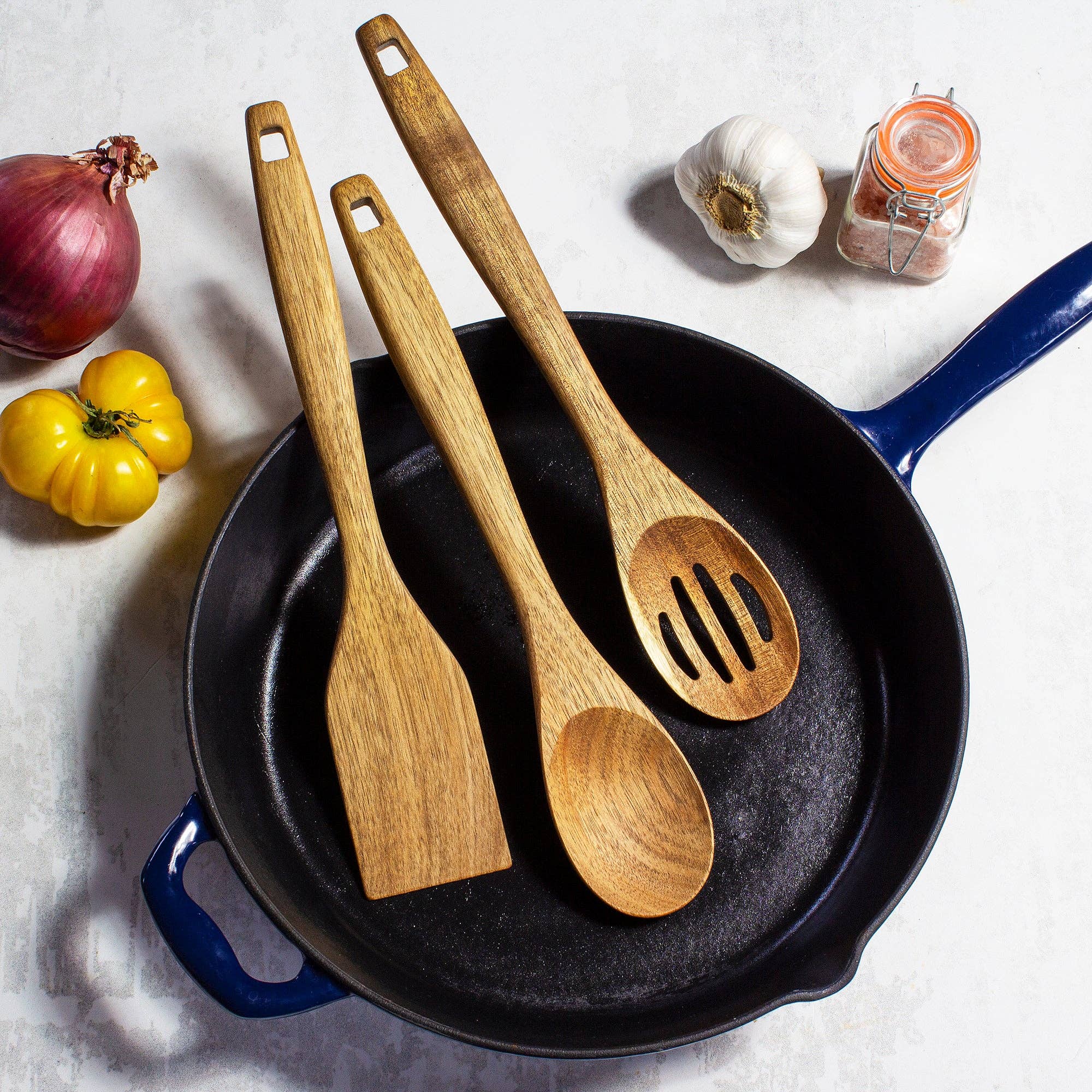 TB Home® 3-Piece Acacia Wood Cooking Utensil Set