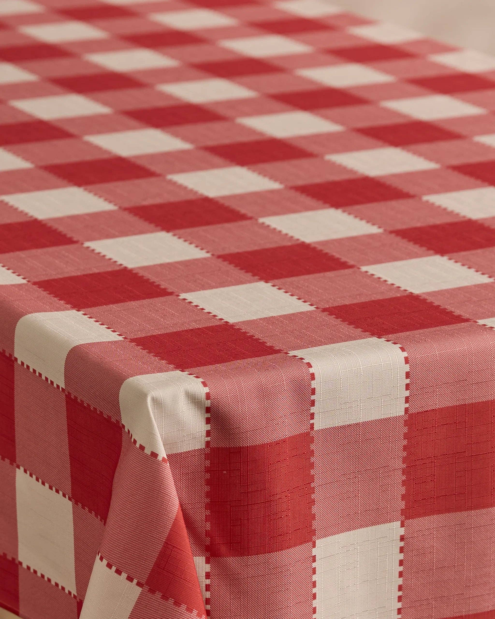 Ripe Tomato Gingham Tablecloth: Large - 62" x 108"