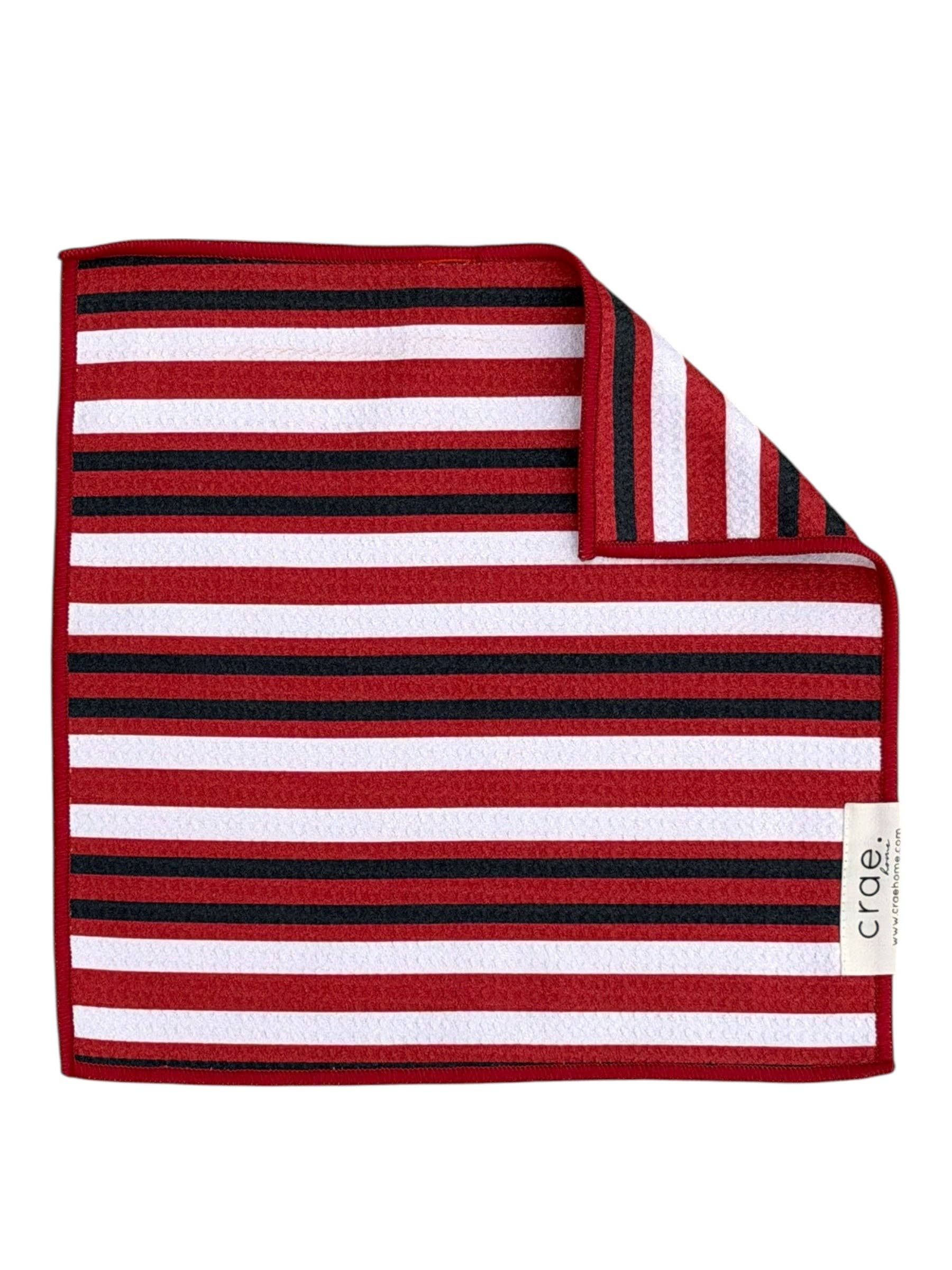 Red And True: Double-Sided Washcloth: White/Red / Washcloth (12x12 in)