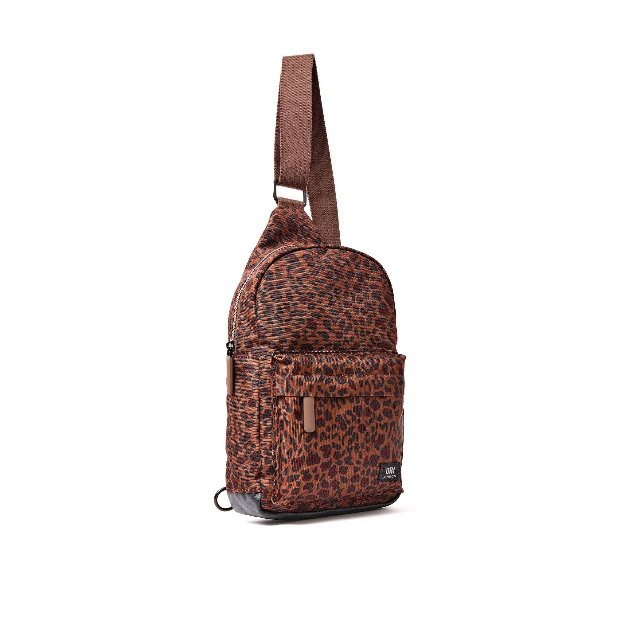 Willesden Sling in Mini Leopard Canvas: Large