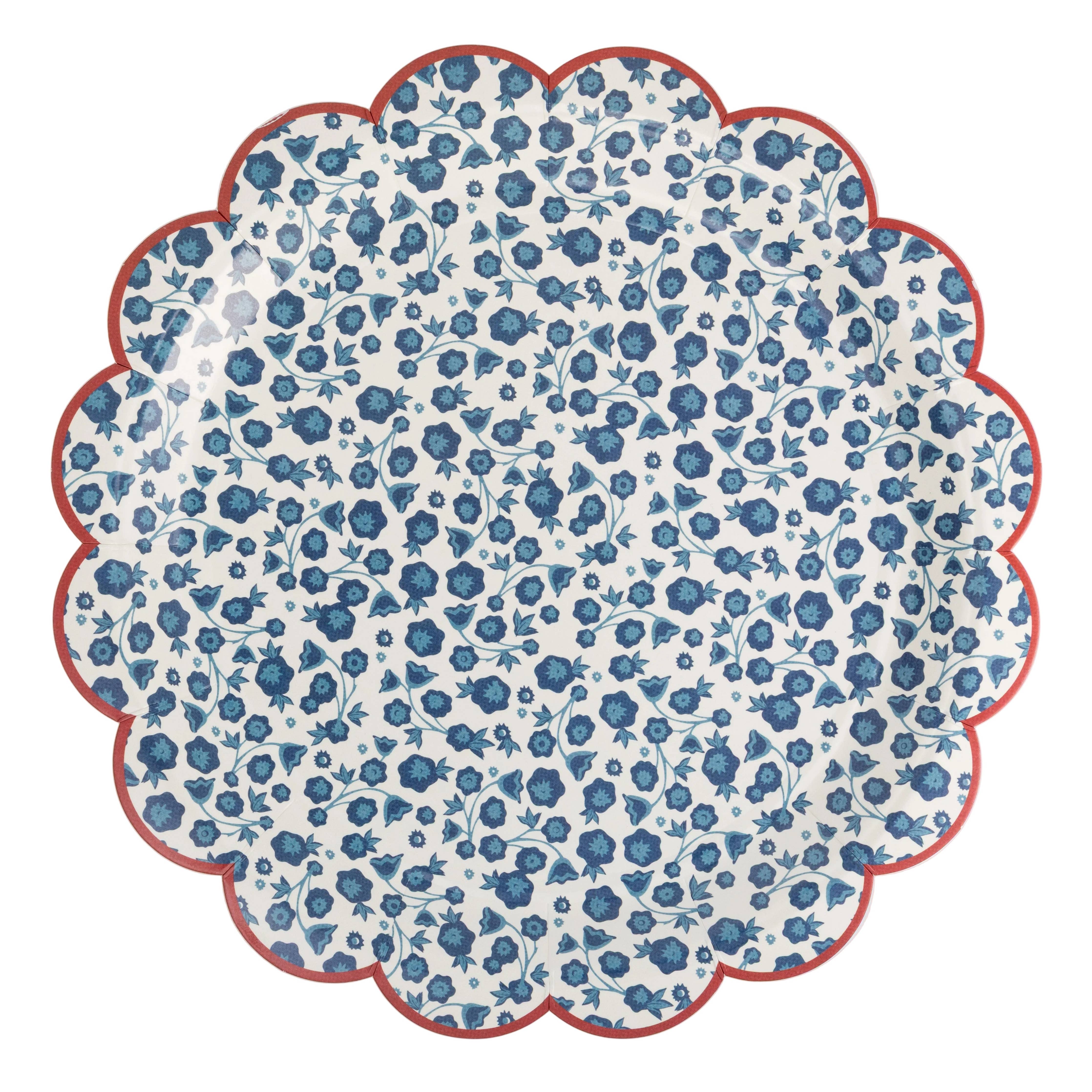 HAM1240 - Blue Ditsy Floral Paper Plate