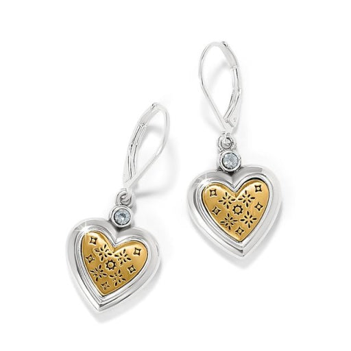 Mosaic Heart Two-Tone  Leverback Earrings JA0025